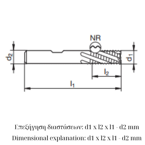 Roughing End Mill 4F HSSCo Cobalt, 74816 Dimensions